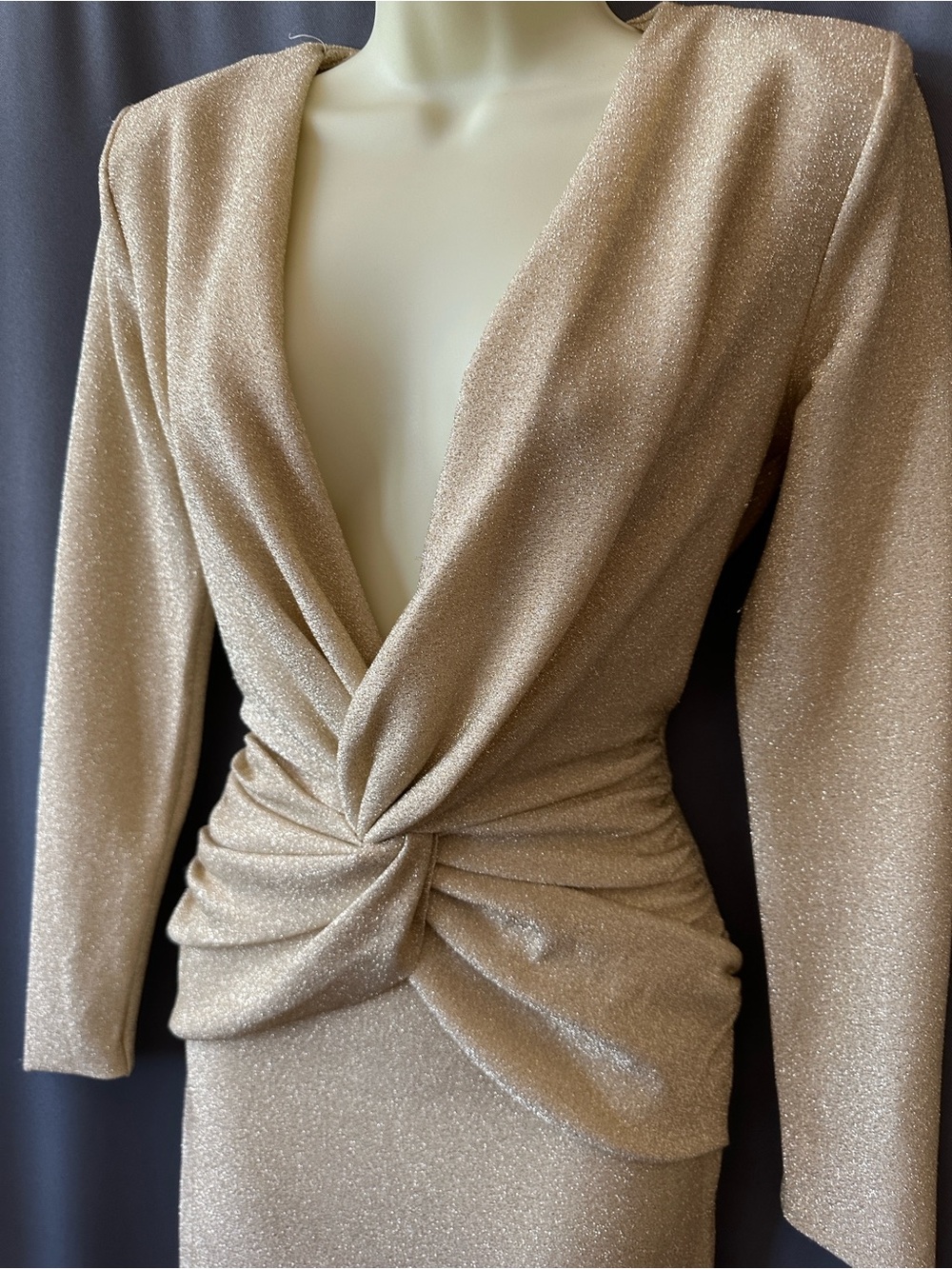 ChiaraBoniLaPetiteRobe Jara Starry MetallicTwistFrontMIDI Dress,IT42=US6/M,new - Picture 8 of 13